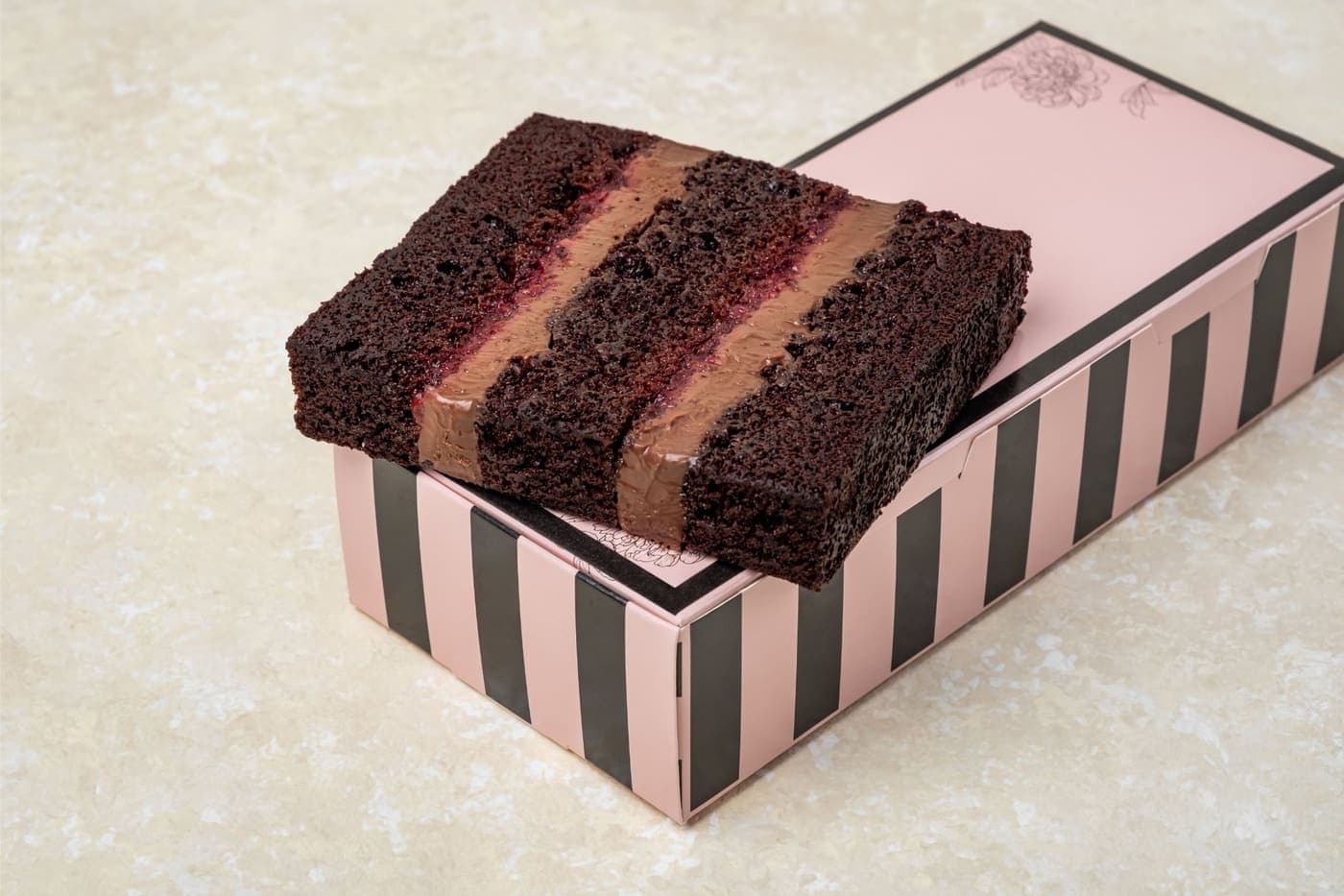Chocolate Fudge & Raspberry Cake Slice